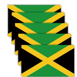 5 PCS Jamaica National Flag Sticker,6x3.5 in Jamaican Decal for Car Bumper Window Laptop