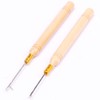 IETONE 5Pcs Wooden Handle latch Hook Needle Micro Rings Needle,