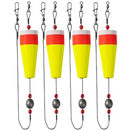 Pasanhoo Fishing Slip Floats Rigs, Popping Corks for Saltwater, Bobbers Tackle Kits Weighted 4-Pack, 3 in, Yollow