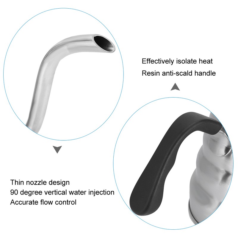 Stainless Steel Household Coffee Drip Gooseneck Kettle Pot Pour Over