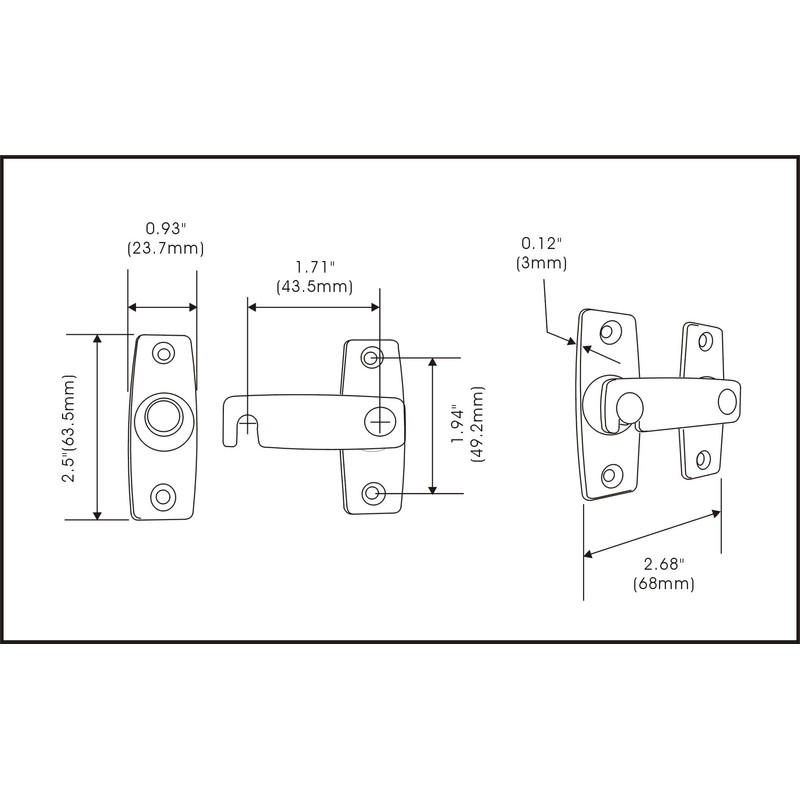 QCAA 2.5" x 2.65", Large, Heavy Forged Solid Brass Door