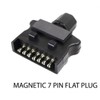 Magnetic Trailer 7 Pin Flat In-Line Plastic Plug With Magnet