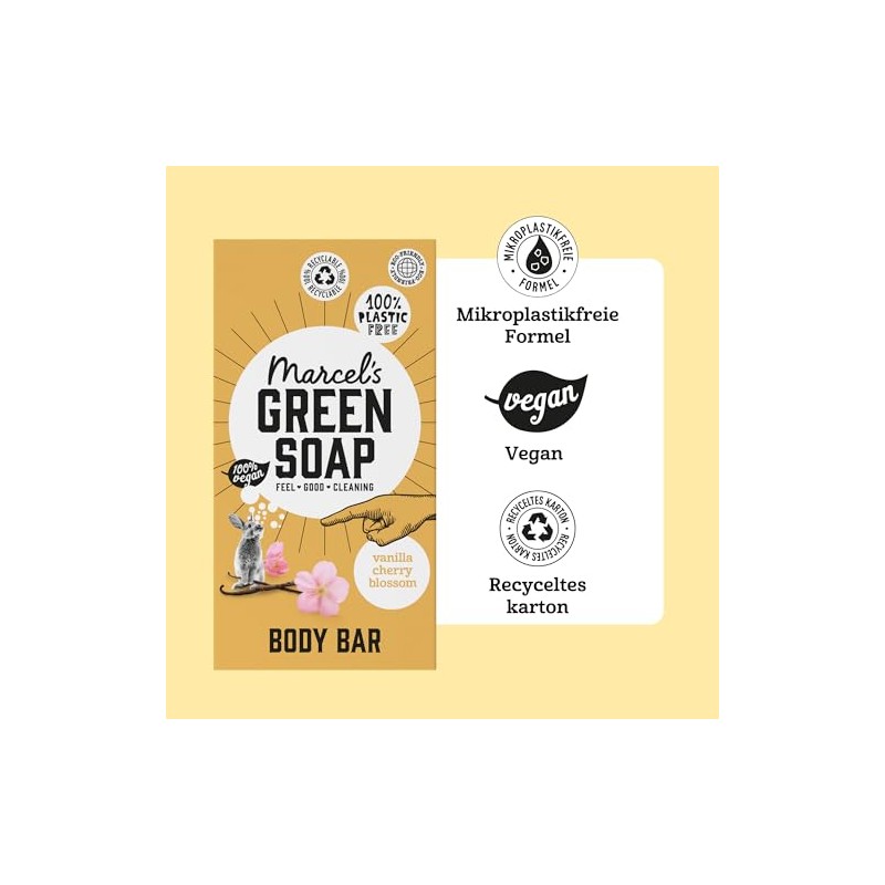 Marcel's Green Soap - Dusch Bar Vanille & Kirschblüte -