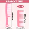 Pack of 4 Curling Combs Pink Large Wide Teeth Combs
