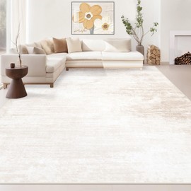 Area Rugs 8x10 Living Room: Washable Rug Modern Abstract Large Rug Soft Non Slip Neutral Rug Stain Resistant Indoor Carpet for Bedroom Kitchen Dining Room Table Nursery Home Office Rugs(Beige,8'x10')