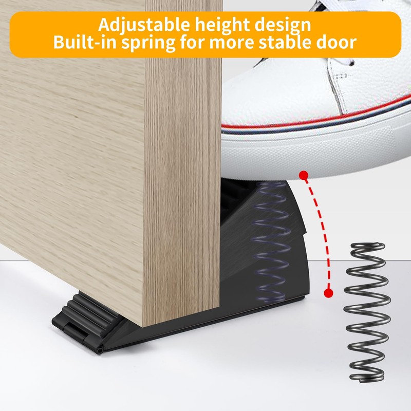 TOPTAKE Strongest Adjustable Spring Loaded Large Door Stopper - Heavy