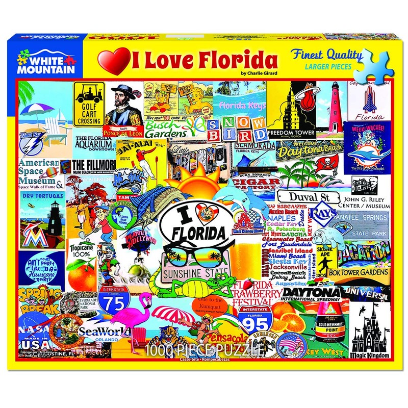White Mountain Puzzles I Love Florida - 1000 Piece Jigsaw