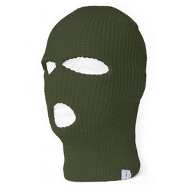 TOP HEADWEAR 3-Hole Ski Face Mask Balaclava, Olive Drab