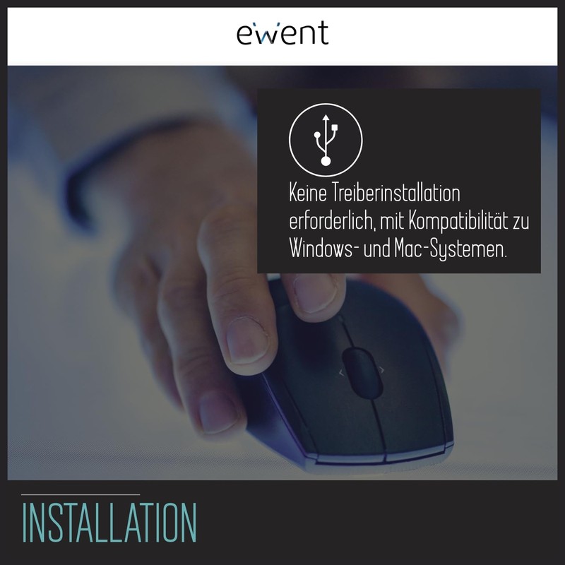 Ewent ew3174 Mini Optical Mouse, 1000dpi, 1.15 M Cable