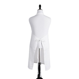 DII Cotton Adjustable Plus Size Chef Apron with Pockets and Extra Long Ties, 32 x 38, Oversized Extra-Large Men & Women Bib Apron for Cooking, Baking, Crafting, Gardening, BBQ-White