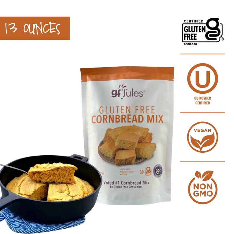 gfJules Certified Gluten Free Cornbread Baking Mix | No Grit,