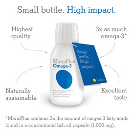 Maris Plus Omega-3 – Liquid Fish Oil, Lemon Flavour 150ml