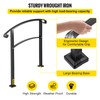 Happybuy 4-Step Handrail Fits 1 or 4 Steps Matte Black