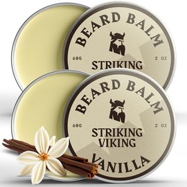 Striking Viking- Bálsamo para barba para hombres - Acondicionador sin enjuague para barba Bálsamo perfumado para peinar la barba Manteca suavizante pa