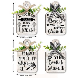 PH PandaHall 4 Styles Küchenregeln Holzschild Wanddekoration Eat Holzschild Mit Schneidebrett Für Zuhause Küche Esszimmer Wohnzimmer Bar Tischdekoration