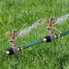 2Pcs Zinc Alloy Heavy Duty Stainless Steel Rotating Sprinkler，Adjustable 360