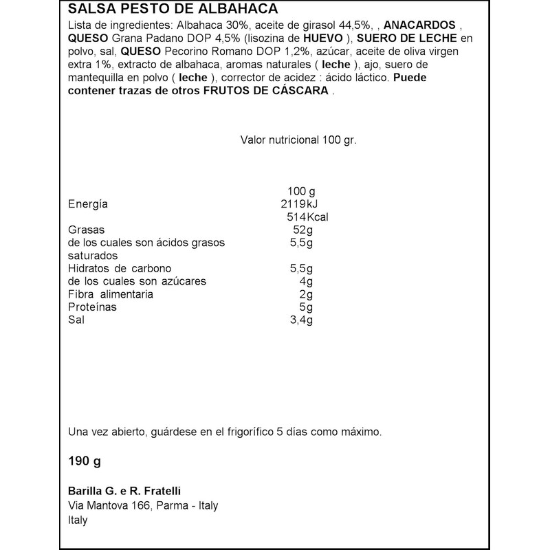 Barilla Pesto Genovese 190g