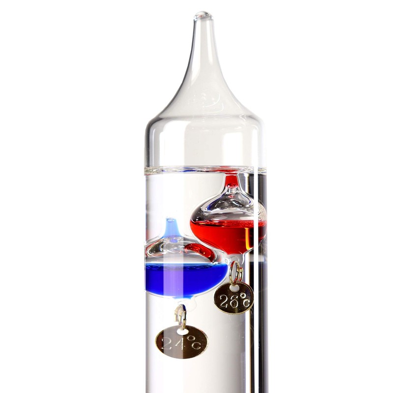 Monsterzeug Galileo Thermometer, 6 Glass Balls, Galilean Thermometer, Glass, Liquid