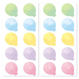 Colored Paper Seals, Balloons, 5 Colors, 20 Sheets, Separable Colored Paper Stickers, Translucent, Colorful