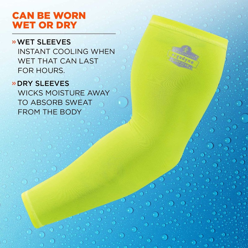 Ergodyne Cooling Arm Sleeves, Sized for Men &Women, UPF 50+