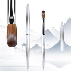 heemeei Kolinsky Acrylic Nail Brush Size 8, Nail Brushes for Acrylic Application, Acrylic Powder Brush for Nail Art, Nail Acrylic Brush for Professional Manicure DIY Home Salon (8#)…………