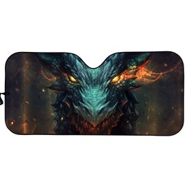 Cool Dragon Design Car Windshield Sunshade Car Sun Visor Car Front Window Shade, Keeps Out UV Rays, Protectors Vehicle Interior