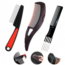 3pcs Dandruff Comb, Stainless Steels Scalp Detox Comb for Various Hair Types, Fine Tooth Hairbrush, for Removing Flakes and Oil, Fork Tail