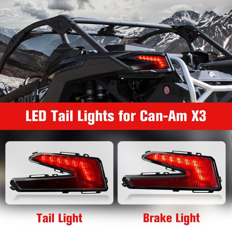 MoGerTor UTV Tail Lights for Can Am X3, Taillights Rear