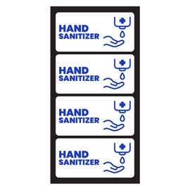 Commercial Hand Sanitizer Sticker | Hand Sanitizer Dispenser Sticker Label | Modern Design | for Commercial Business, Office | Waterproof, Ultra-Durable – USA Made (2x1 inch), 4 Labels
