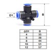 Cross Connector X-Hose Connector for Pneumatic Hose 10 mm, 4-Way
