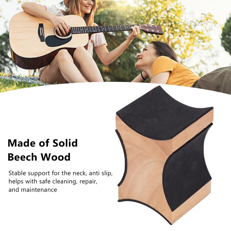 Guitar Neck Rest 2 Heights Solid Wood Support Soft Sponge