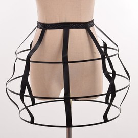 GRACEART Women's 3 Hoop Petticoats Wedding Slips/Bridal Slips/Underskirt (Black for Girl)(Size: One Size)