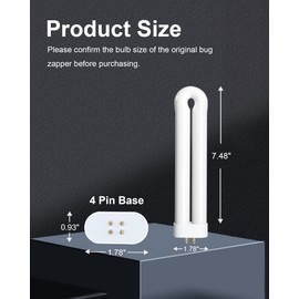 Shootingstar Bug Zapper Replacement Light Bulb for 15W Insect Attracting Lamp with 4-Pin Base, Ful 15W-BL U Shaped Twin Tube Bulb for Outdoor Mosquito Zapper, 4 Pack