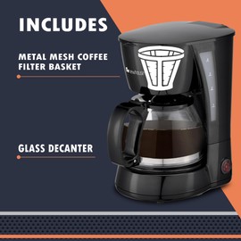 Newhouse Electric Coffee Machine NHCM-001-5, 5-Cup Coffee Maker with Auto Shut Off, Electric Pot with Metal Mesh Coffee Filter Basket, ETL Certified for Hospitality and Residential Use