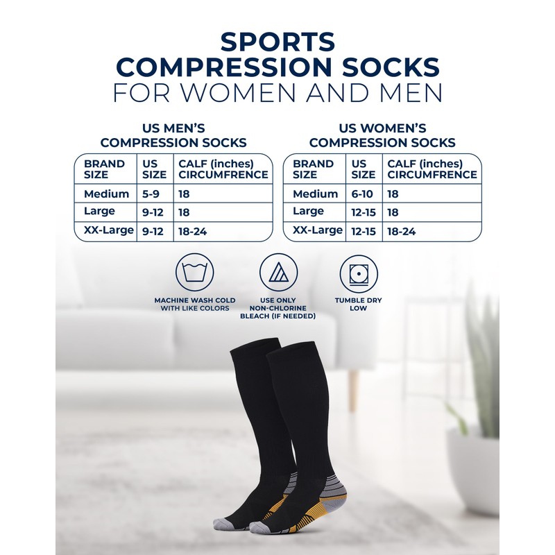 Pembrook 3 Pairs Compression Socks 20-30 mmHg - Travel Compression