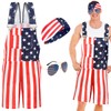 Yi-gog American Flag Coveralls for Unisex Bib Overalls Festival Jumpsuits