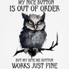 CafePress Funny Grumpy Owl Saying Dog T Shirt Dog T-Shirt,