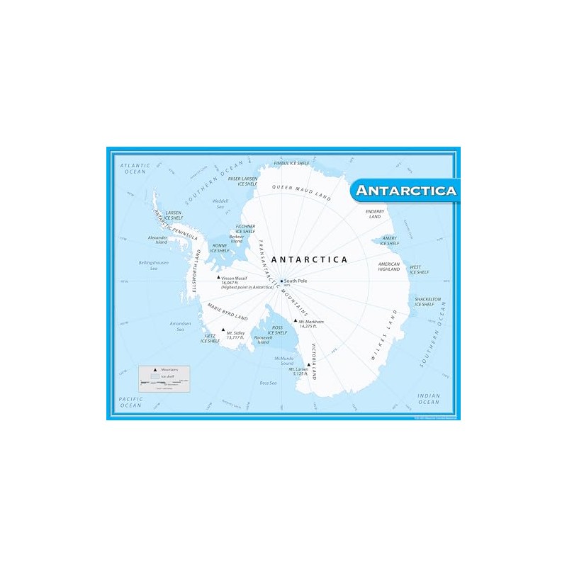 Teacher Created Resources Antarctica Map Chart, Multi Color (7651)
