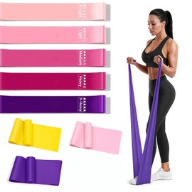 Juego de 8 Bandas Elásticas de Resistencia – Incluye 5 Bandas Cortas y 3 Largas para Ejercicio, Fitness, Yoga y Entrenamiento de Fuerza