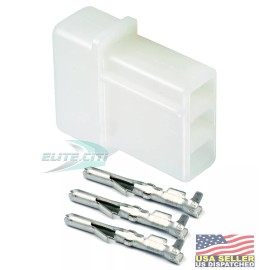 TE/AMP  3 Pin Strobe Bulb Power Supply Male Connector Plug Cable Whelen Federal