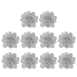 PATIKIL 2" Chiffon Flowers, 10 Pcs Mesh Fabric Flowers Sewing Fabric Appliques Headband Embellishments for DIY Craft Wedding Decor, Gray