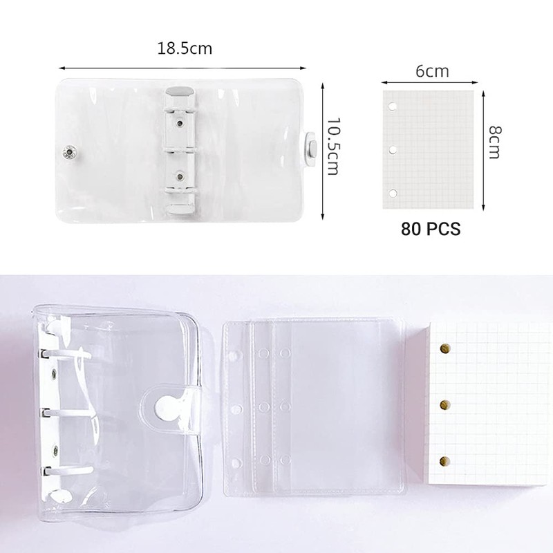 Zasjon Notepad with spiral binding, mini notebook pockets notebook small