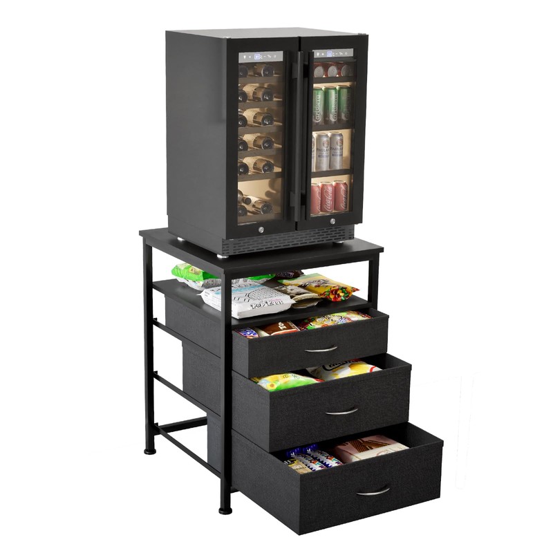 Mini Fridge Stand Heavy Duty Mini Fridge Table with Storage