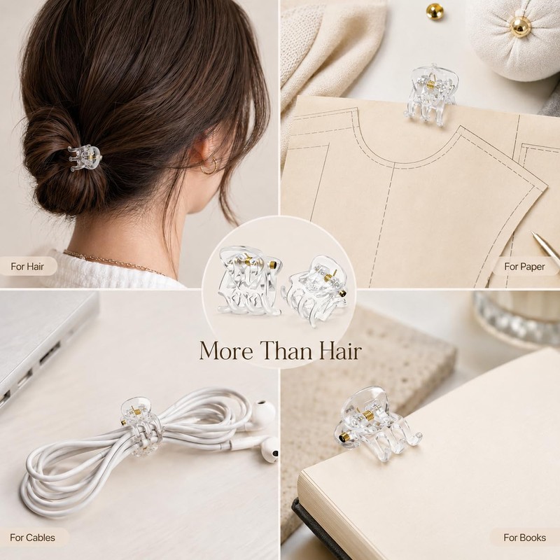 40 Stück Mini Haarspangen,1.5cm Kleine Haarschmuck Haarspangen Transparente
