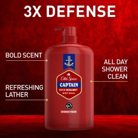 Old Spice Refreshing Body Wash for Men, 3X Defense, 24/7 Shower Fresh with Lo...
