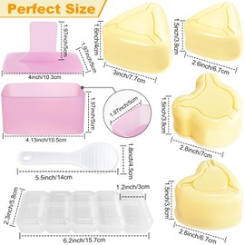 Onigiri Mold, 8 Pcs Rice Mold Musubi Maker Kit, Musubi Maker Press Mold, Classic Triangle Rice Ball Mold Maker Sushi Mold for Kid Lunch Bento, Home DIY