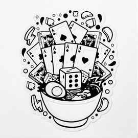 Decal Stickers of Ramen Playing Card Premium Indoor (No Waterproof) Vinyl Decal Stickers for Laptop Phone Accessory Helmet Car Window Mug Tuber Cup Door Wall Decoration - USCVER3f7091aBL0124