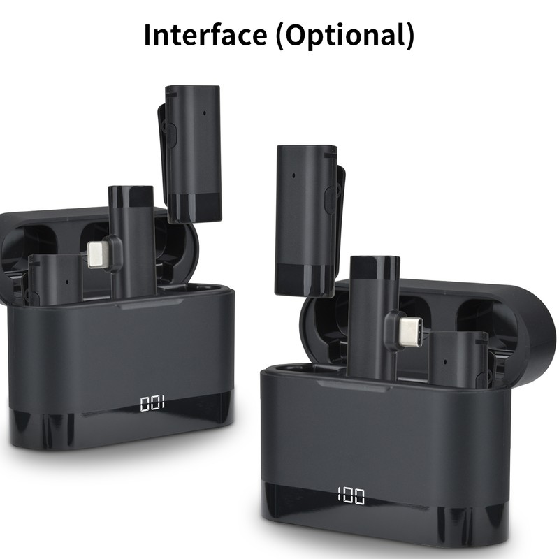 Wireless Clip-on Microphone Wireless Mic Receiver and 2 Transmitters with