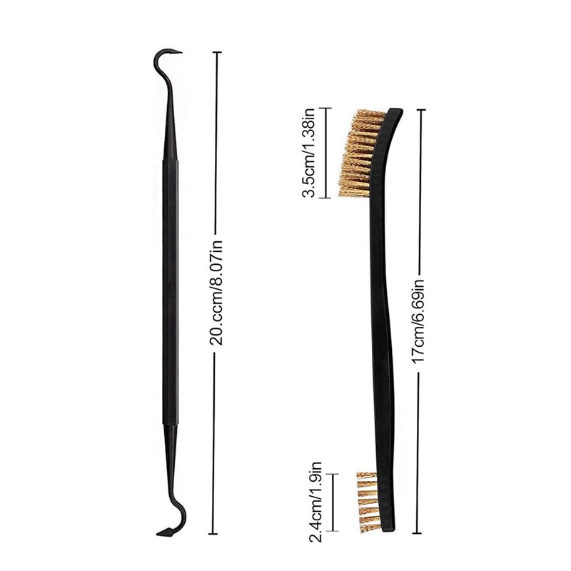 8 Piece Wire Brush Set, Stainless Steel Brush, Small Brass