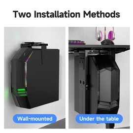 Suptek Adjustable Under Desk and Wall PC Mount, Computer Case CPU Holder Under-Desk PC Stand Holder Mount (ZJJ001)